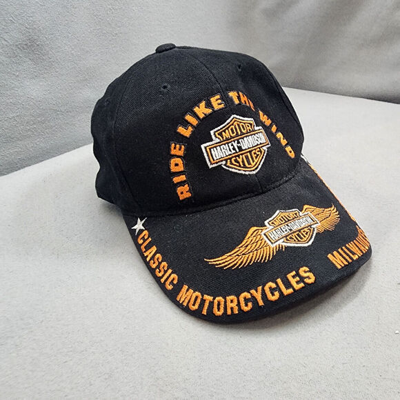 Vintage Harley Davidson American Needle Snapback Hat Cap Embroidered Logo Emblem - Picture 1 of 7